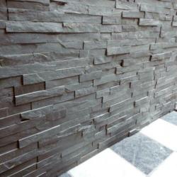 wandtegel / steenstrips Black Slate leisteen breukruw