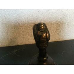 Antieke Massief bronzen bel ,met budha