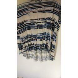 Didi top shirt maat m vrolijk blauw gestreept