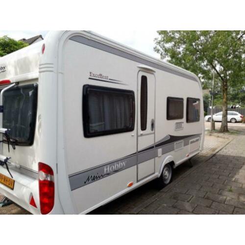 TE KOOP: Hobby Excellent caravan + voortent + fietsenrek