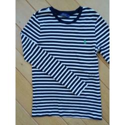 POLO by RALPH LAUREN t- shirt blauw wit streep maat L - nieu