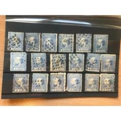 NVPH 7 - Puntstempel 1 - 5 - 8 - 9 - 10 - 68 - 107
