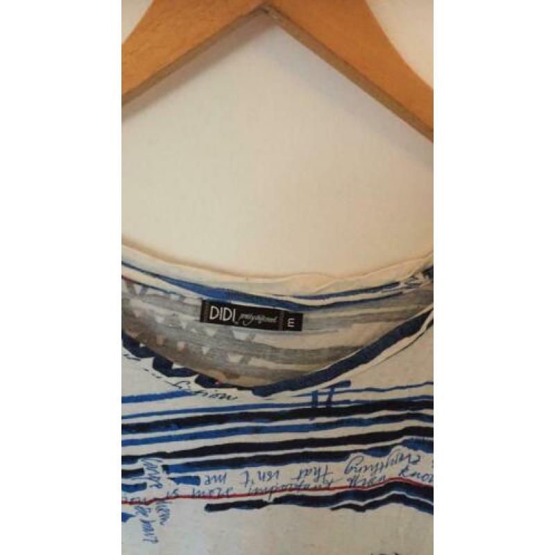 Didi top shirt maat m vrolijk blauw gestreept
