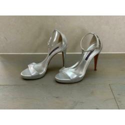 Ralph Lauren heels, mt37, zilver metallic leer