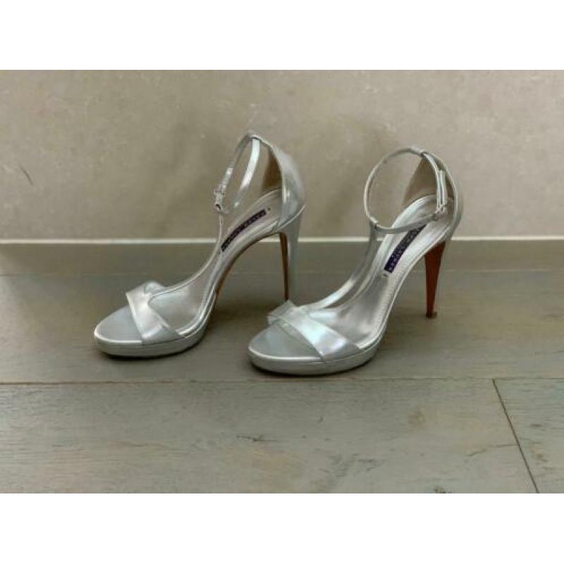 Ralph Lauren heels, mt37, zilver metallic leer
