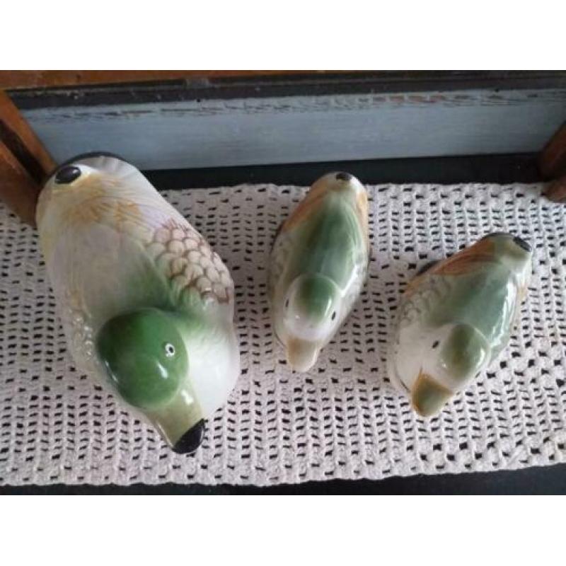 3x Brocante Franse Pate Eend Schaaltjes * Pate terrine