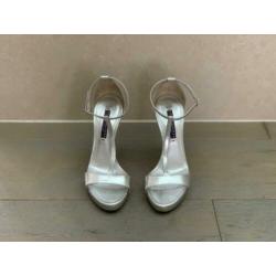 Ralph Lauren heels, mt37, zilver metallic leer