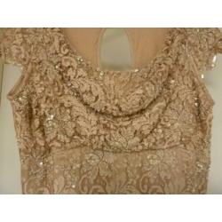 Hunza jurk nieuw maat xl (valt als 38/40) goud/zalm kleur
