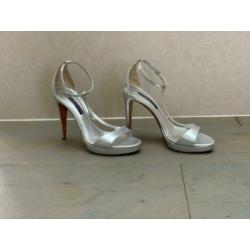 Ralph Lauren heels, mt37, zilver metallic leer