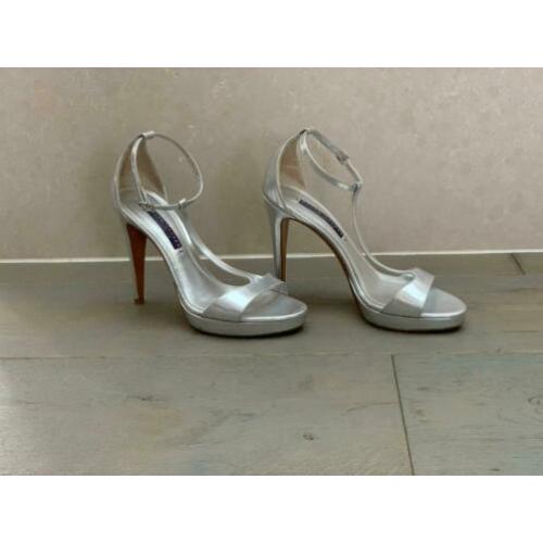 Ralph Lauren heels, mt37, zilver metallic leer