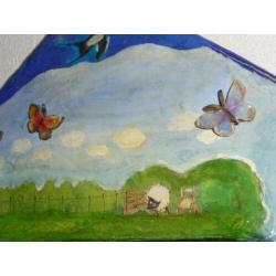 Nieuw kinder spiegel bewerkt met dierenbos.