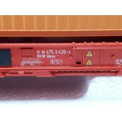 Roco Hupac draagwagon DB Cargo met Hapag Lloyd container