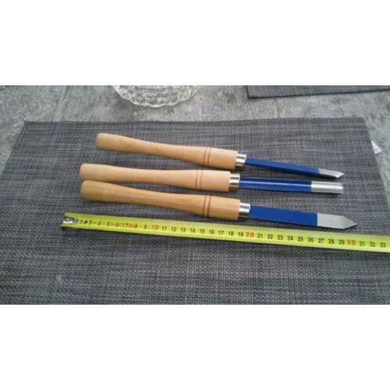 Set met 3 houtdraaibank beitels / gutsen - - nieuw - -
