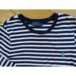 POLO by RALPH LAUREN t- shirt blauw wit streep maat L - nieu