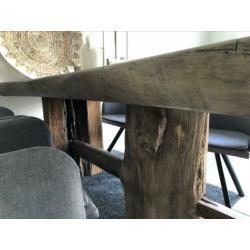 Boomstamtafel suar 200cm industriële teak robuust stoer