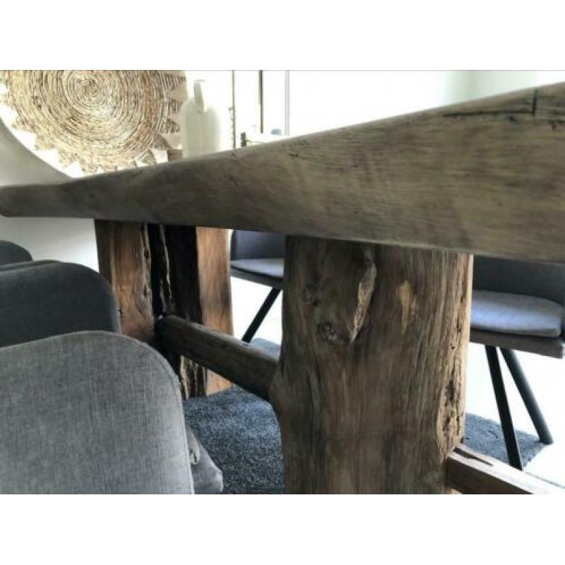 Boomstamtafel suar 200cm industriële teak robuust stoer