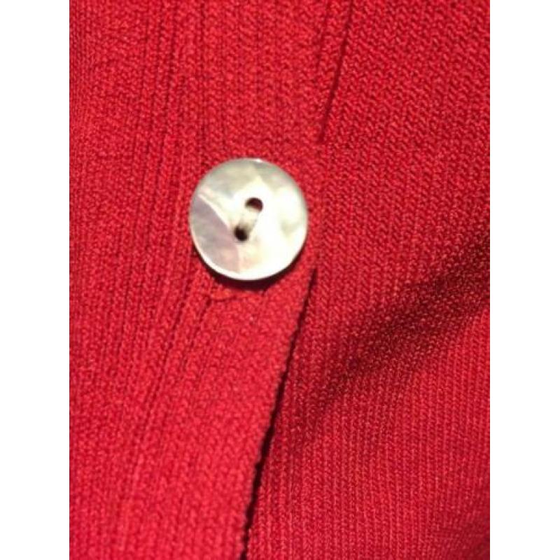 Rood vest L parelmoerknopen