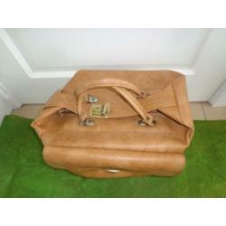 vintage dokterstas/weekendtas met hengsels en slot,40cm br
