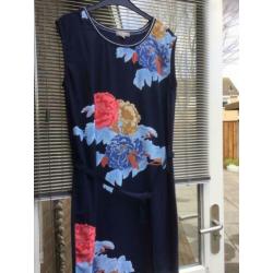C&S paris jurk blauw rood roze gebloemd nieuw