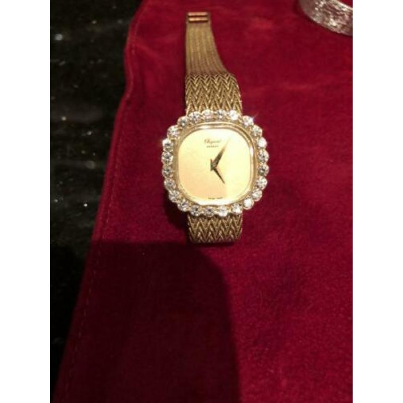 Chopard horloge dames 18 karaat goud met diamant orgineel
