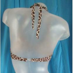36B/C Nieuw halter bikinitopje met giraf print maat 36 B/C