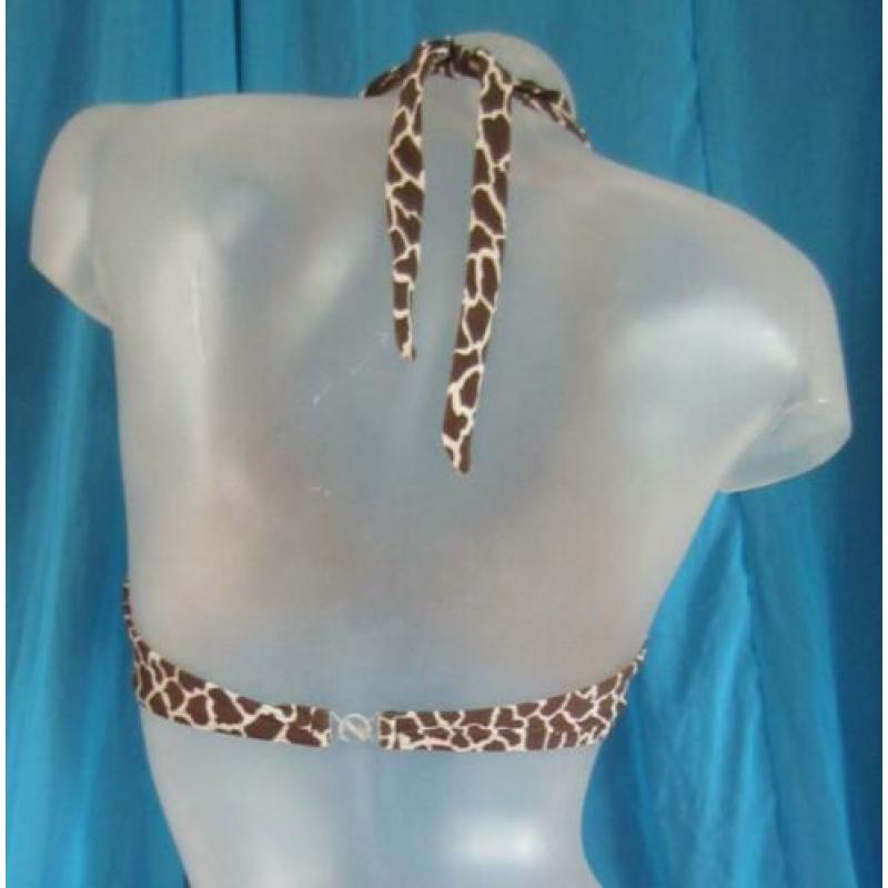36B/C Nieuw halter bikinitopje met giraf print maat 36 B/C