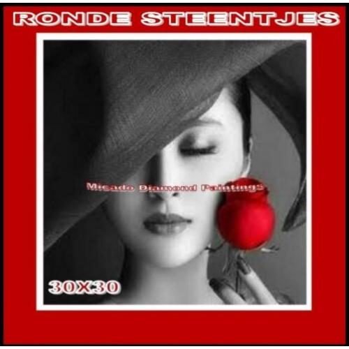 ? Diamond Painting Beauty/Rode Roos 30*30 Full-Volledig