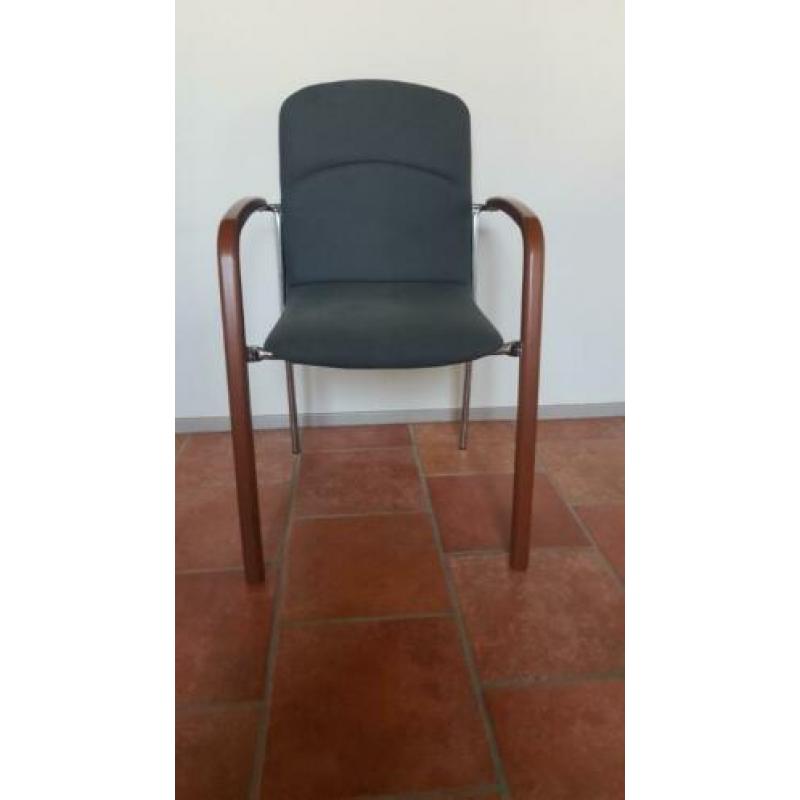 kantinestoelen / stoelen 2 x 9 stuks grijze bekleding