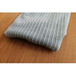 Coupon dikke tricot - Twee kleuren grijs - Gestreept