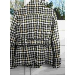 Houndstooth pied-de-poule wollen jas Zara M 40