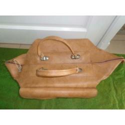 vintage dokterstas/weekendtas met hengsels en slot,40cm br