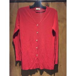 Rood vest L parelmoerknopen