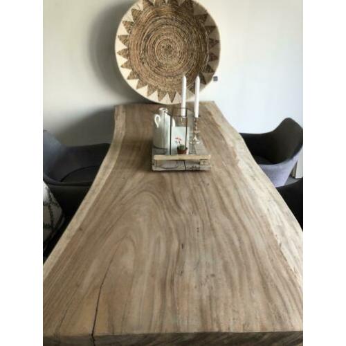 Boomstamtafel suar 200cm industriële teak robuust stoer