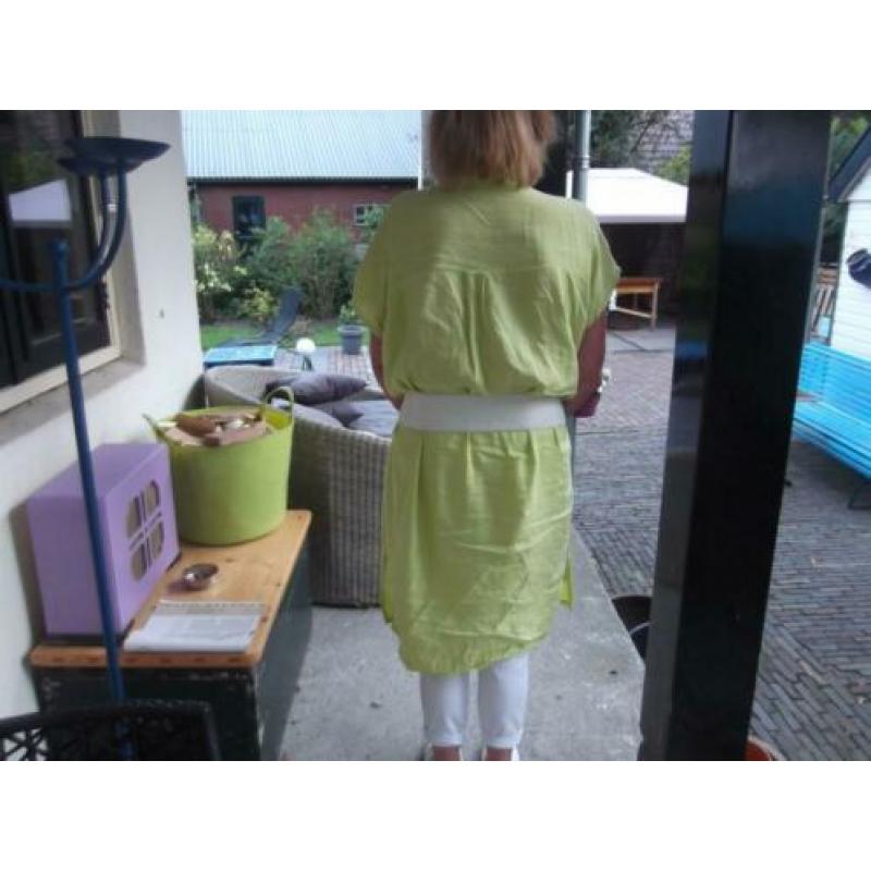 Leuk groen tuniek jurk 100 % linnen maat XL