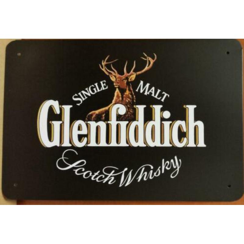 Glenfiddich scotch whisky reclamebord metaal bar mancave