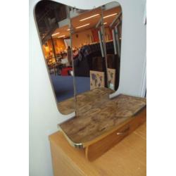 Retro vintage spiegel hout