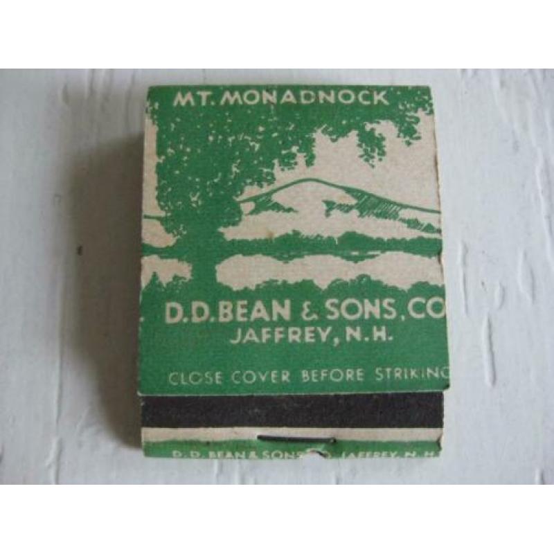 oud luciferboekje D.D. Bean & Sons Co. Jaffrey USA lucifers