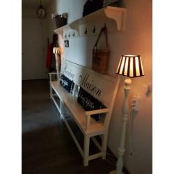 riviera maison hal bank met bijpassende plank kapstok