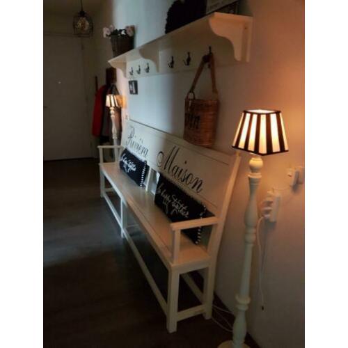 riviera maison hal bank met bijpassende plank kapstok