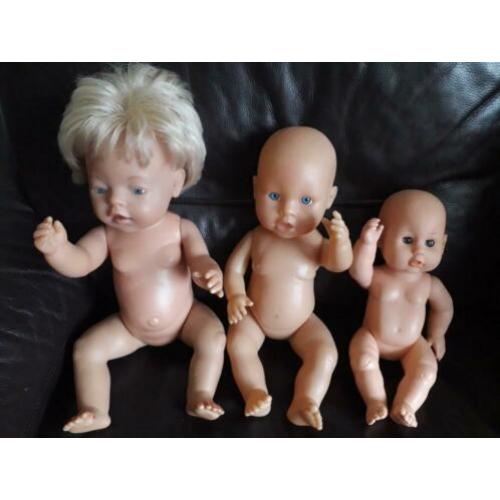 Vintage zapf babypop met 2 kleinere