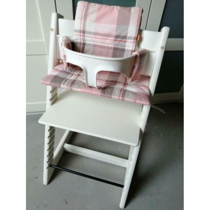 Stokke Tripp Trapp kinderstoel wit compleet. Trip Trap