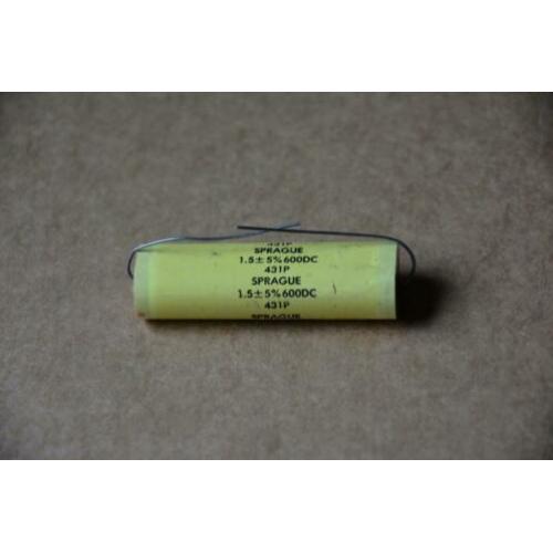 NOS, Sprague condensator 1,5uF600V5%, type 431p, prijs 4/st
