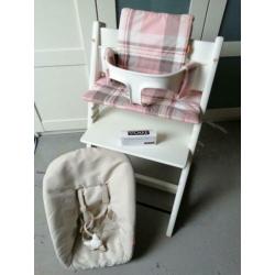 Stokke Tripp Trapp kinderstoel wit compleet. Trip Trap
