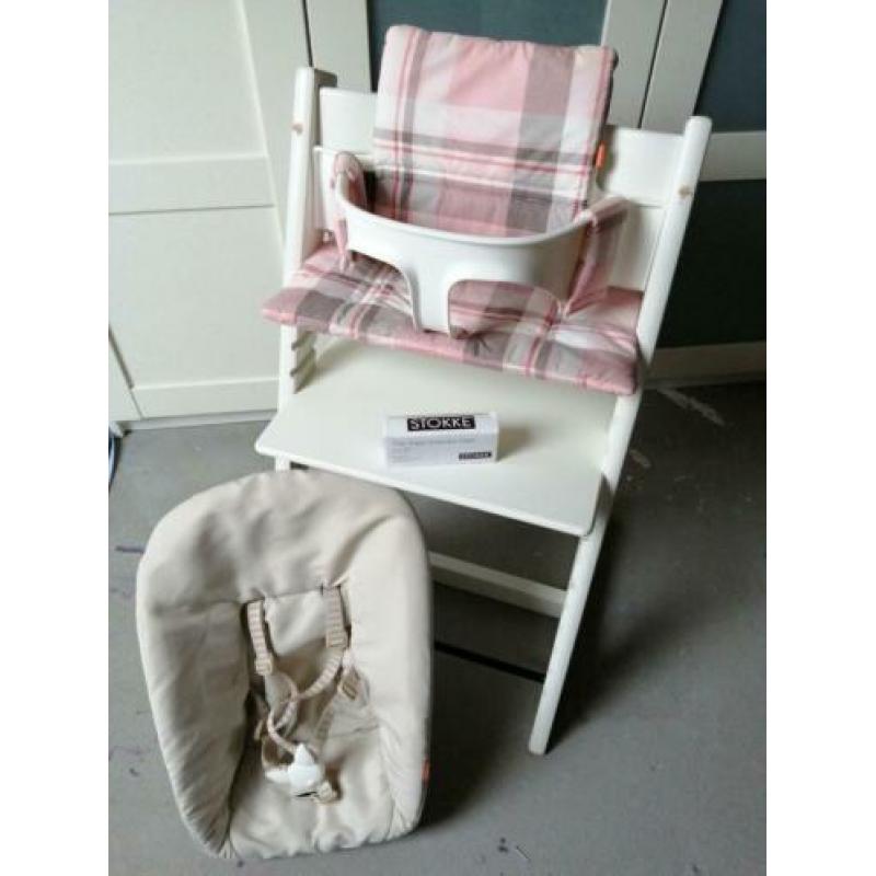 Stokke Tripp Trapp kinderstoel wit compleet. Trip Trap