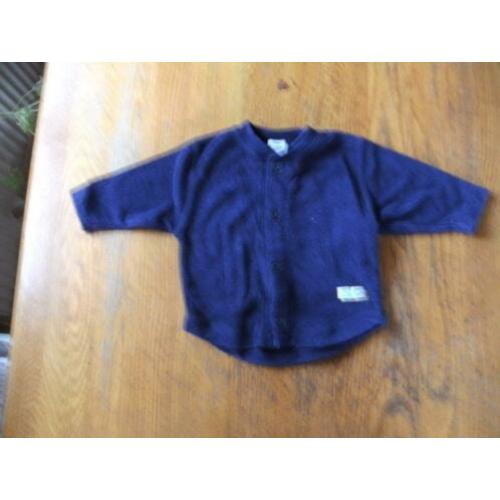 Donkerblauw badstoffen vestje. Maat 62/68. Merk: Hema.
