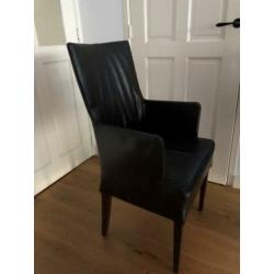 6 leren eetkamerstoelen