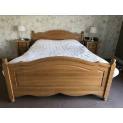 Handgemaakt eiken houten bed ombouw tweepersoons