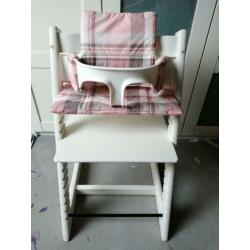 Stokke Tripp Trapp kinderstoel wit compleet. Trip Trap