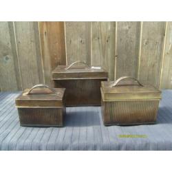 NIEUW - 50 % KORTING - kistjes, vintage, set van 3