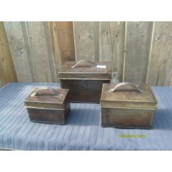 NIEUW - 50 % KORTING - kistjes, vintage, set van 3
